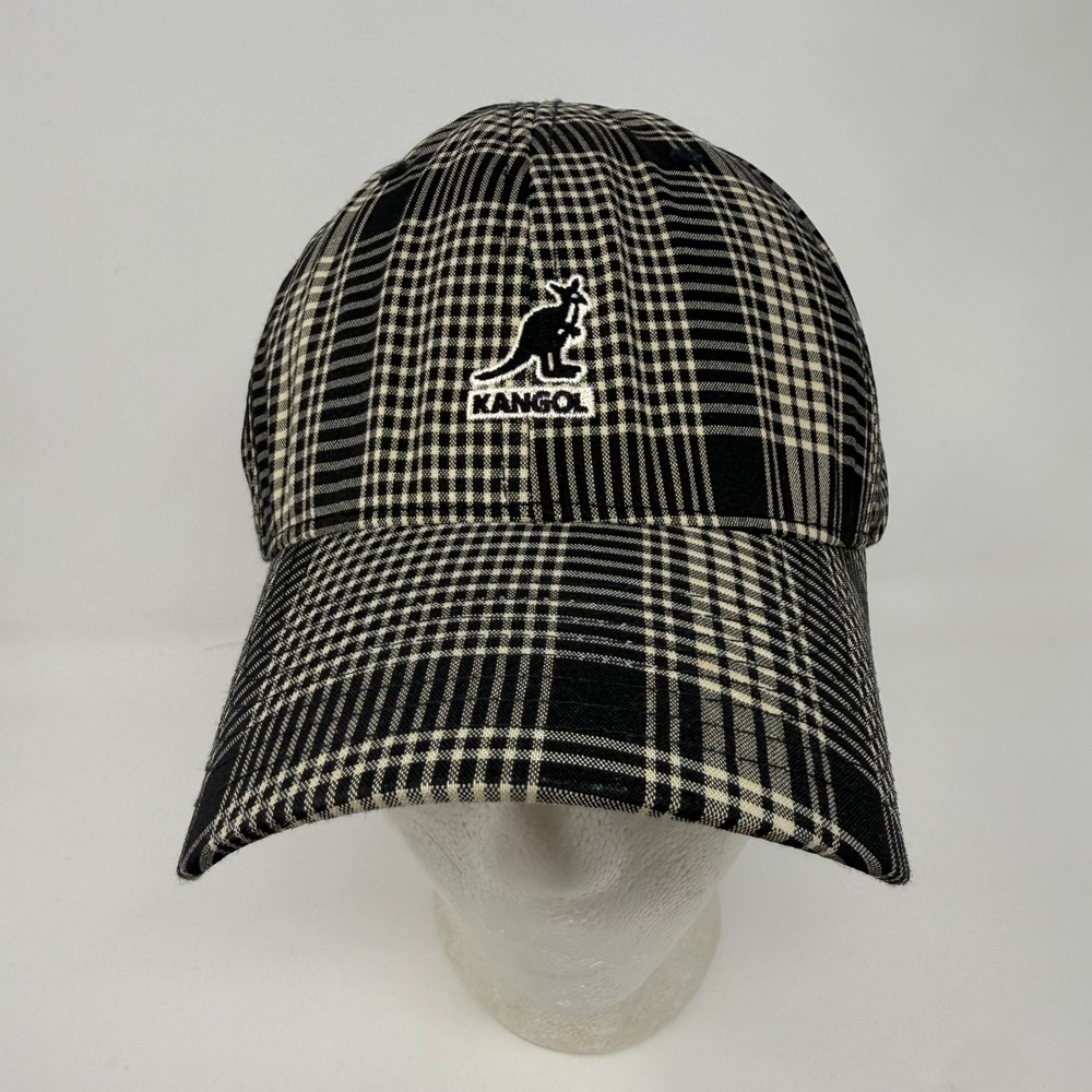 Kangol Marquee Plaid Flexfit Baseball Cap Hat Black Tan Size S/M K0752HW